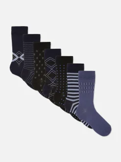 Chaussettes|Primark Lot De 7 Paires De Chaussettes à Motifs Variés Multicolore