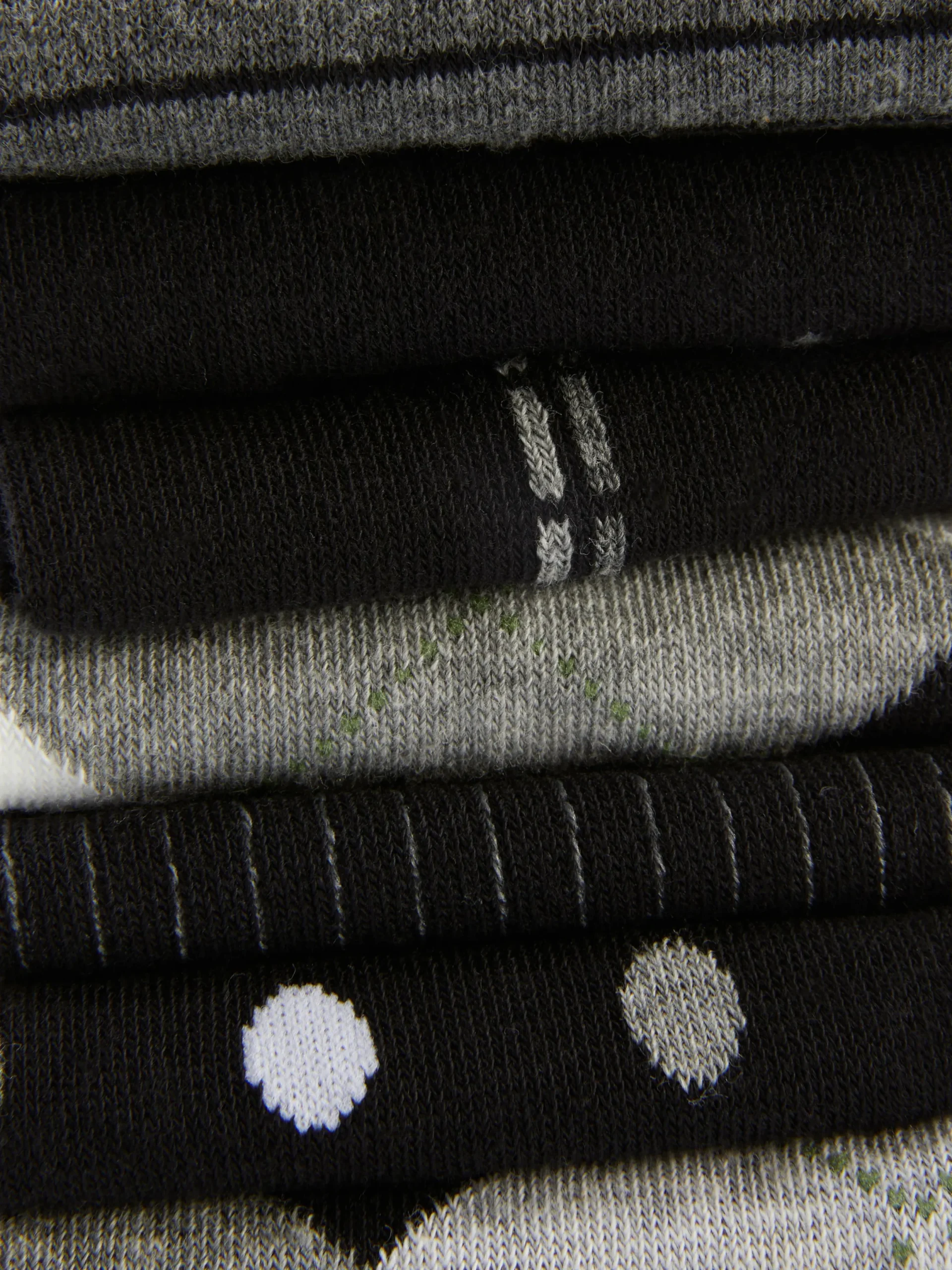 Chaussettes|Primark Lot De 7 Paires De Chaussettes à Motifs Variés Noir