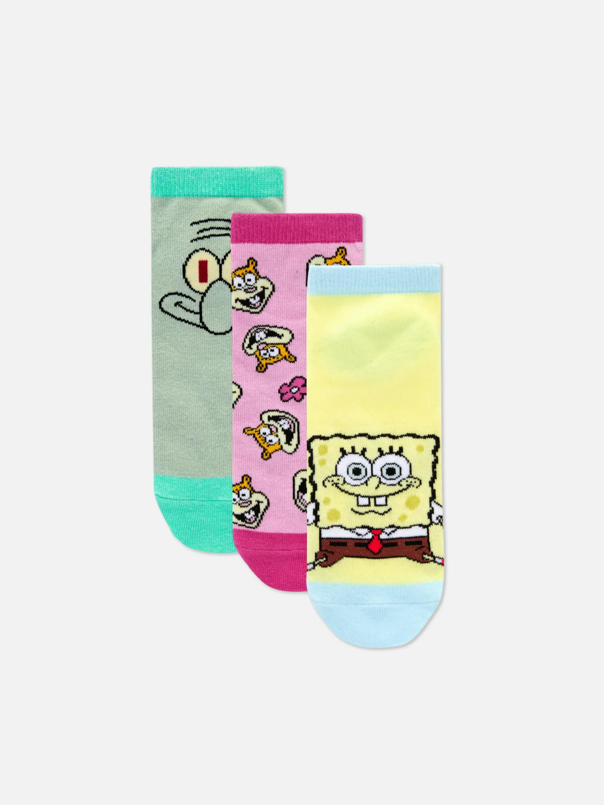 Chaussettes|Primark Lot De 3 Paires De Chaussettes Bob L'éponge Jaune