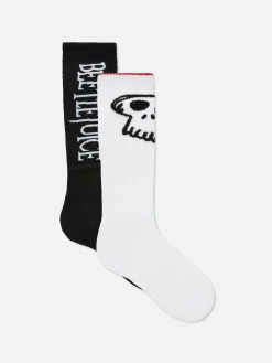 Beetlejuice|Tout Halloween|Primark Lot De 2 Paires De Chaussettes Beetlejuice Violet