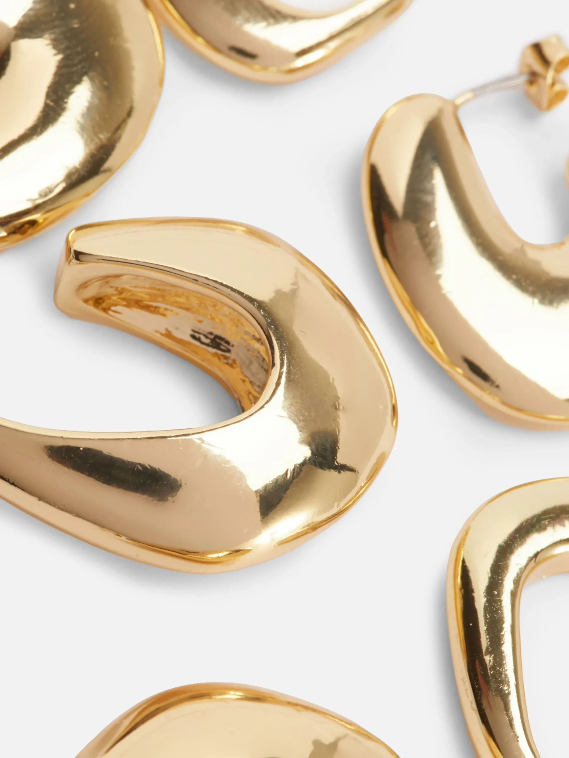 Bijoux|Primark Lot De 3 Paires De Créoles Oblongues Jaune