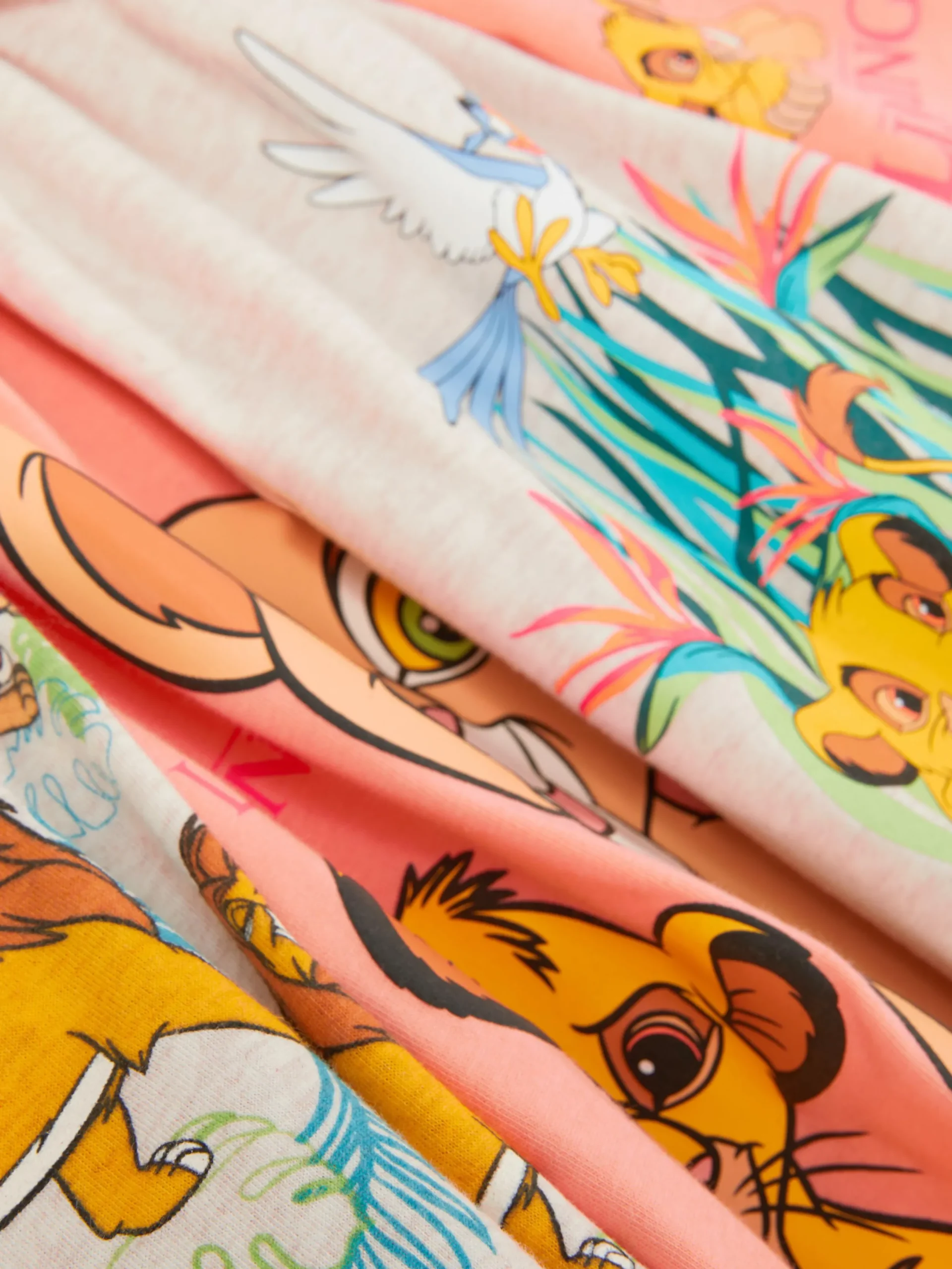 Pyjamas Et Vêtements De Nuit|Primark Lot De 2 Pyjamas à Manches Courtes Disney Le Roi Lion 30e Anniversaire Corail