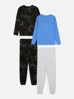 Pyjamas Et Vêtements De Nuit|Primark Lot De 2 Pyjamas à Manches Longues PlayStation Noir