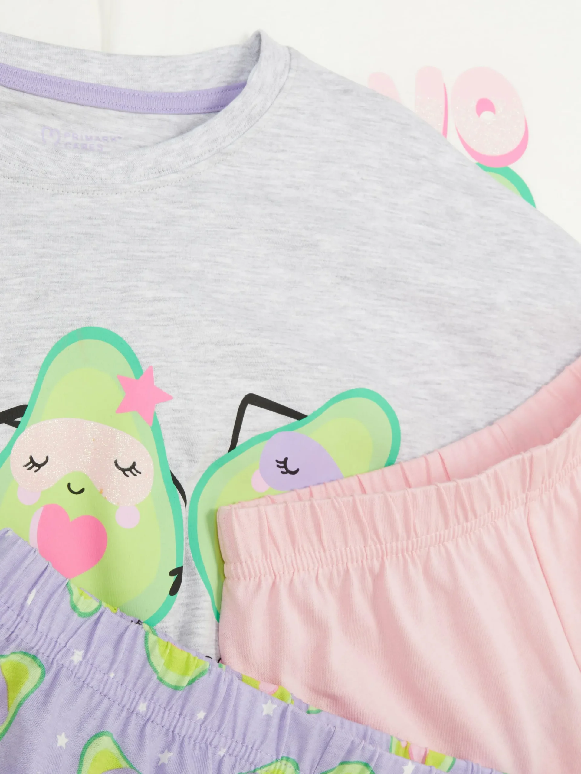 Pyjamas Et Vêtements De Nuit|Primark Lot De 2 Pyjamas Graphiques à Motif Avocat Gris