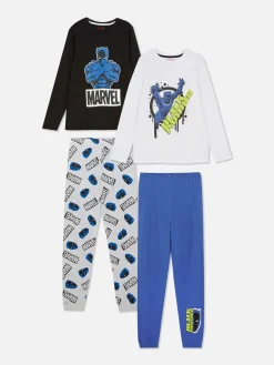 Pyjamas Et Vêtements De Nuit|Primark Lot De 2 Pyjamas Longs Marvel Black Panther Bleu