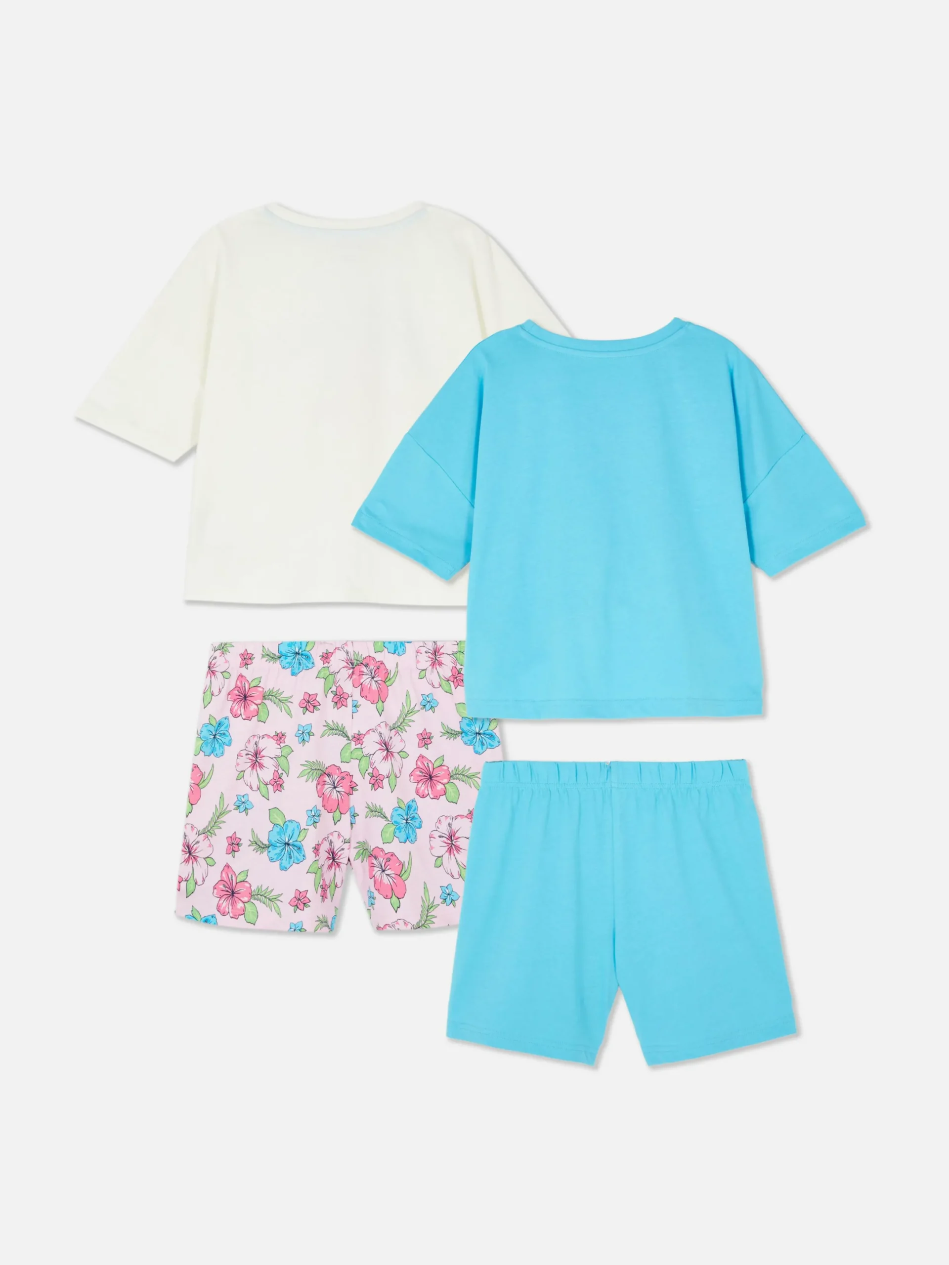 Pyjamas Et Vêtements De Nuit|Primark Lot De 2 Pyjamas Short Graphiques Blanc