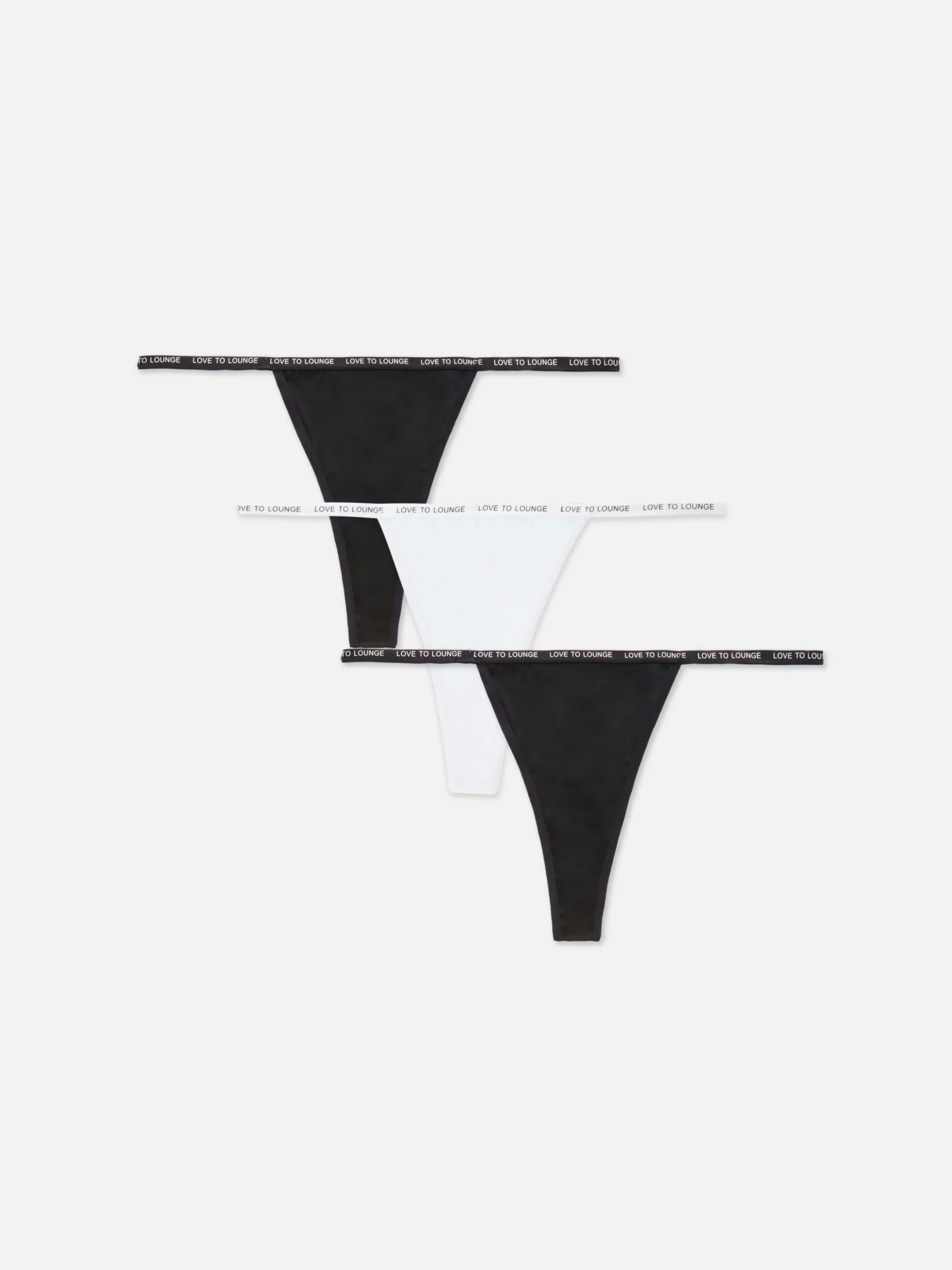 Culotte|Primark Lot De 3 Strings En Microfibre Noir/Blanc