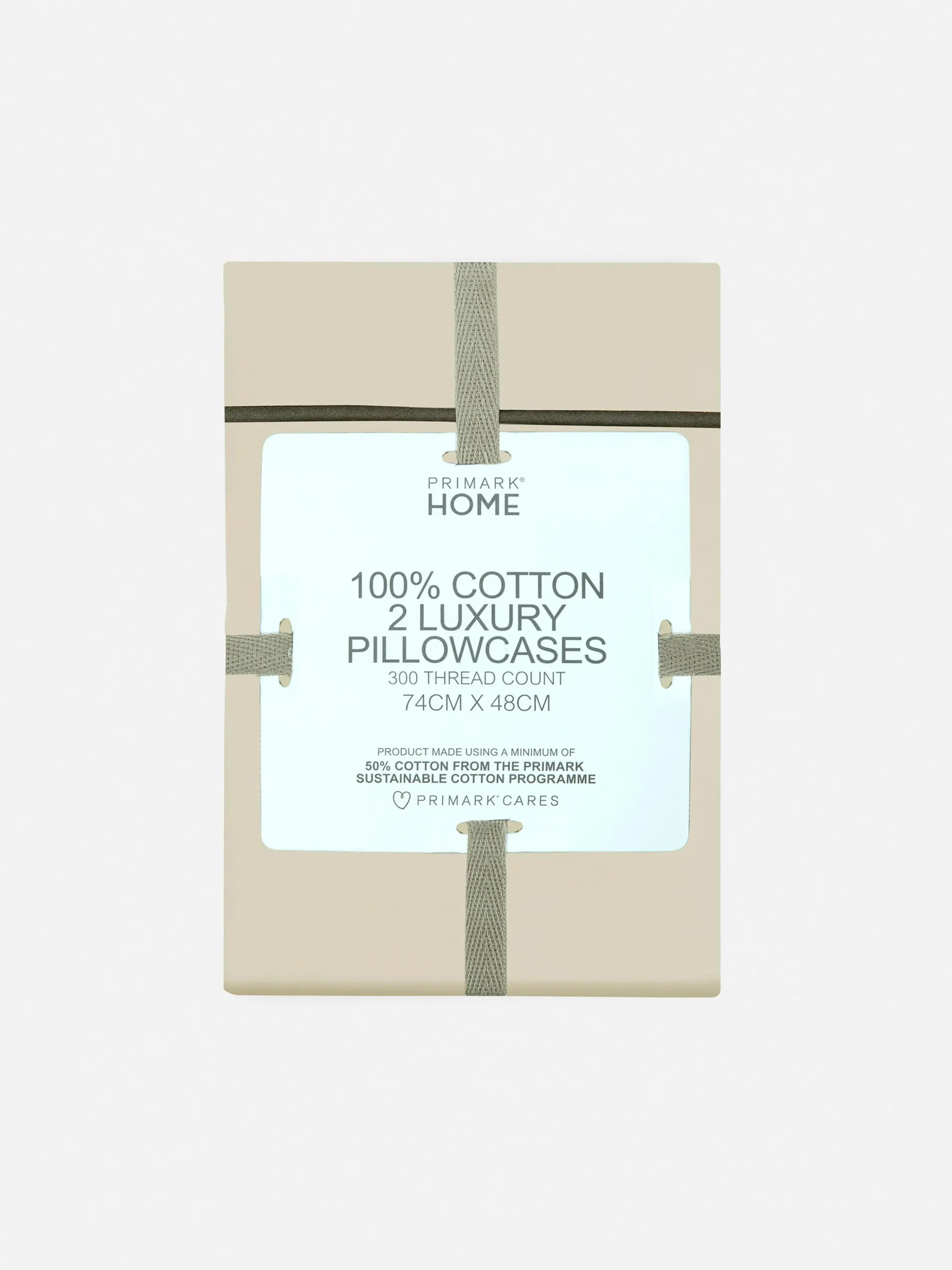Draps Et Taies D'Oreillers|Primark Lot De 2 Taies D'oreiller à 300 Fils Taupe