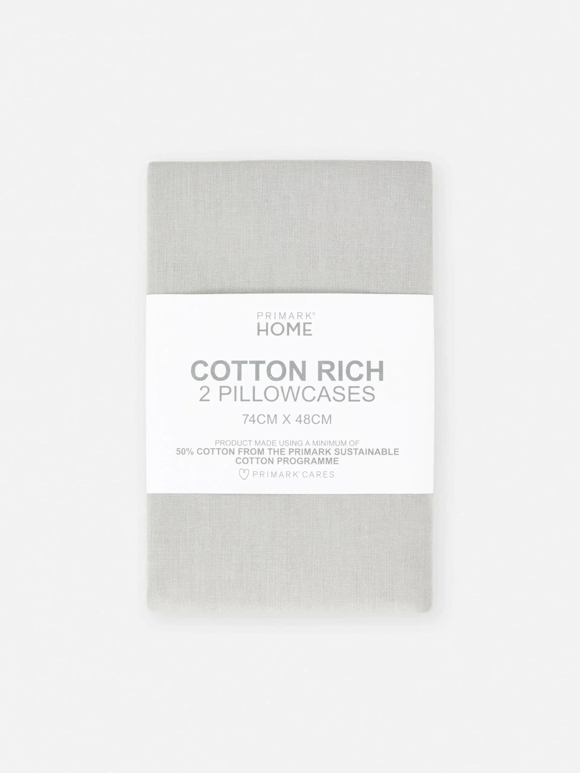 Draps Et Taies D'Oreillers|Primark Lot De 2 Taies D'oreiller Essential Gris clair