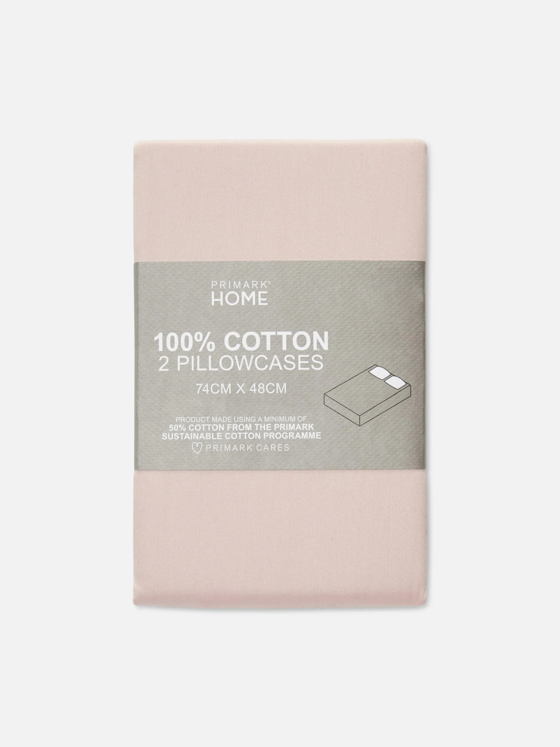 Draps Et Taies D'Oreillers|Primark Lot De 2 Taies D'oreiller En Coton Rose