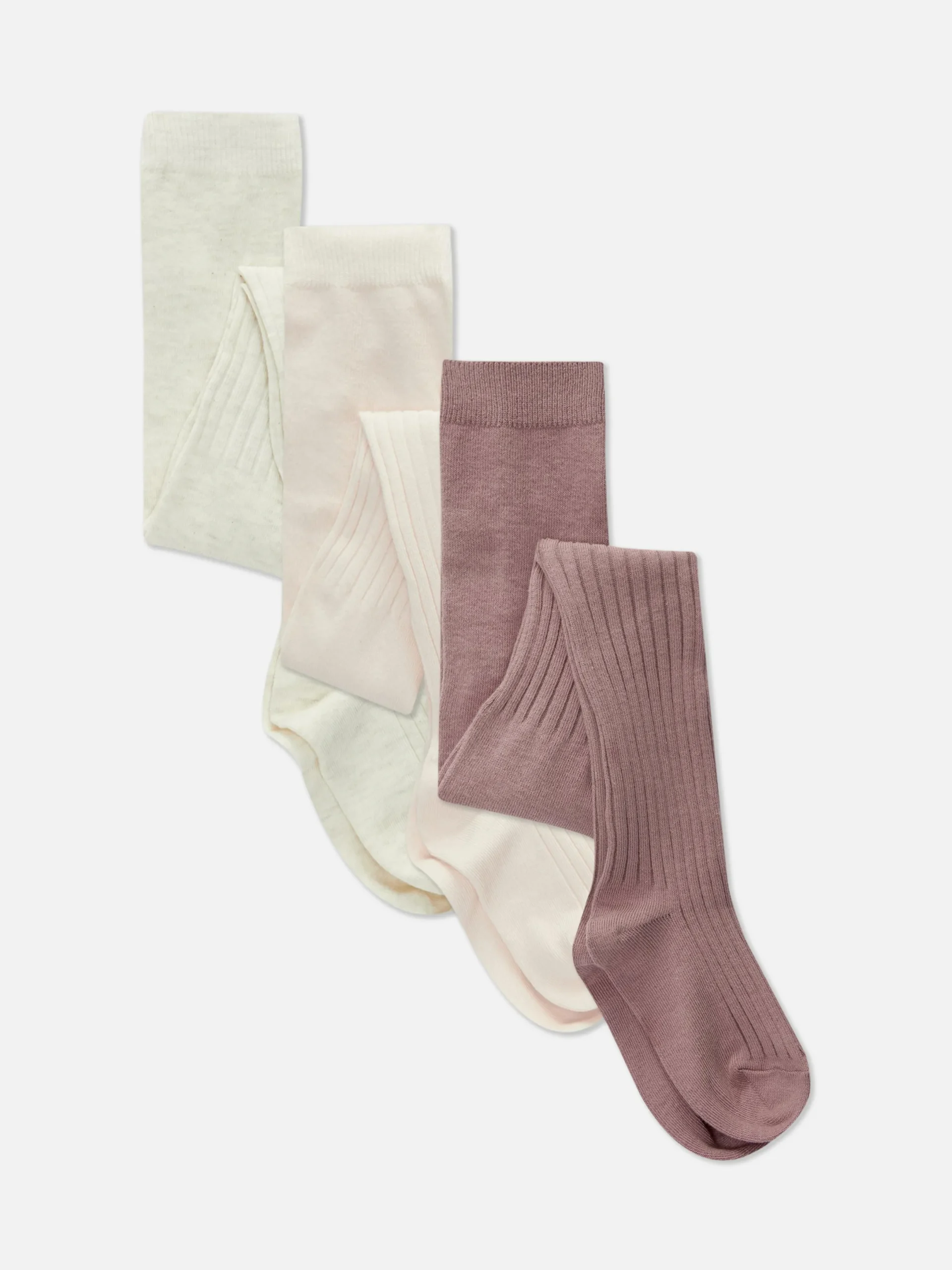 Chaussettes Et Collants|Primark Lot De 3 collants Côtelés Variés Rose