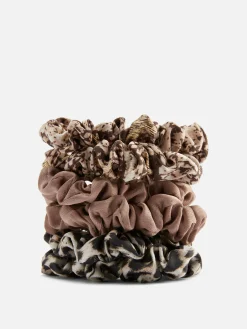 Accessoires Cheveux|Primark Lot De 6 mini Chouchous à Imprimés Animaliers Marron