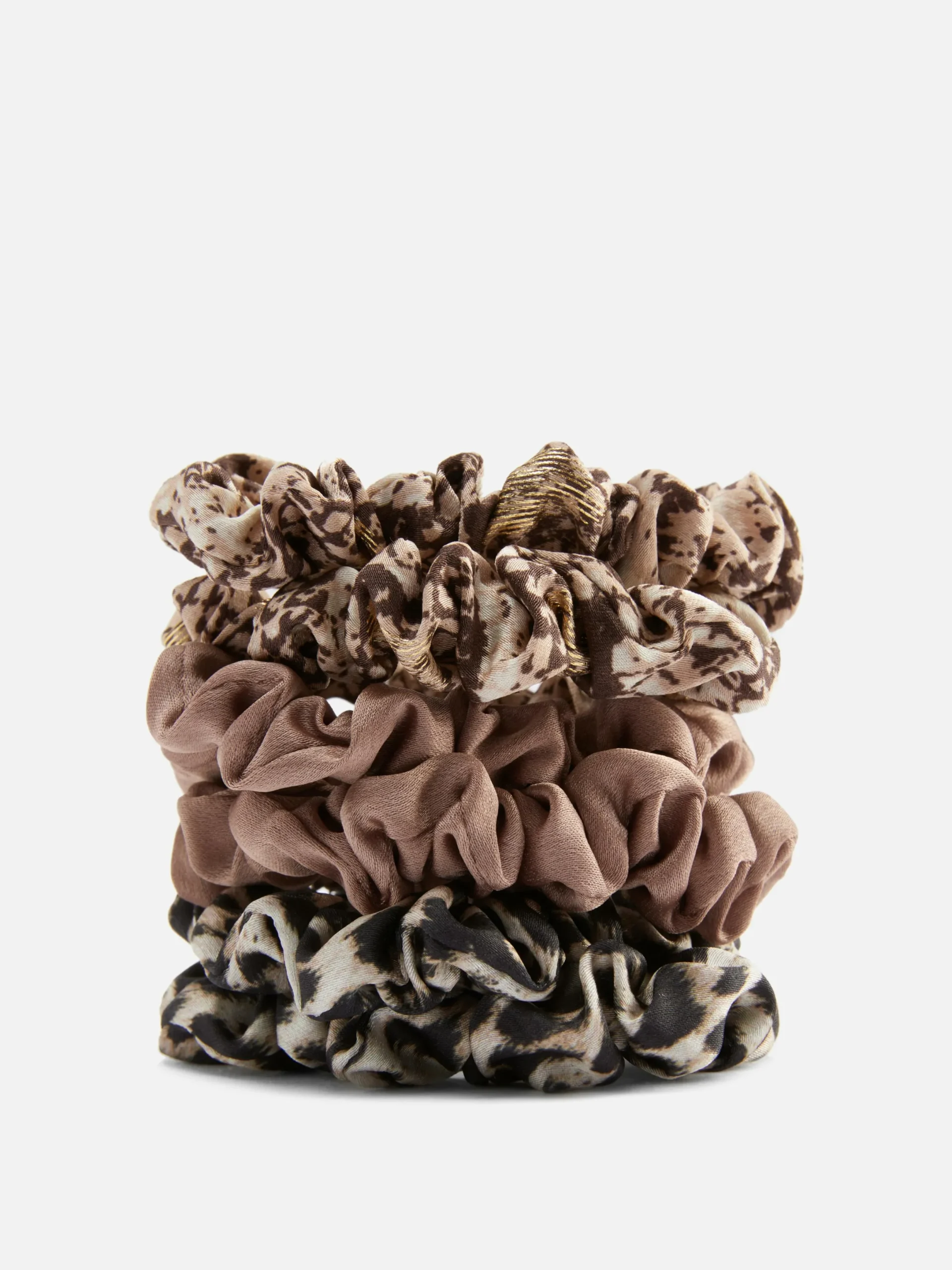 Accessoires Cheveux|Primark Lot De 6 mini Chouchous à Imprimés Animaliers Marron