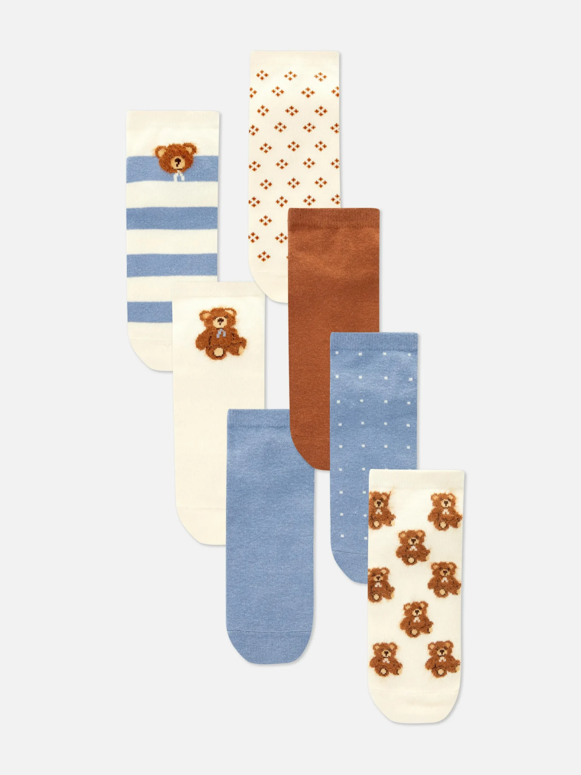Chaussettes|Primark Lot De 7 paires De Chaussettes Ours Bleu