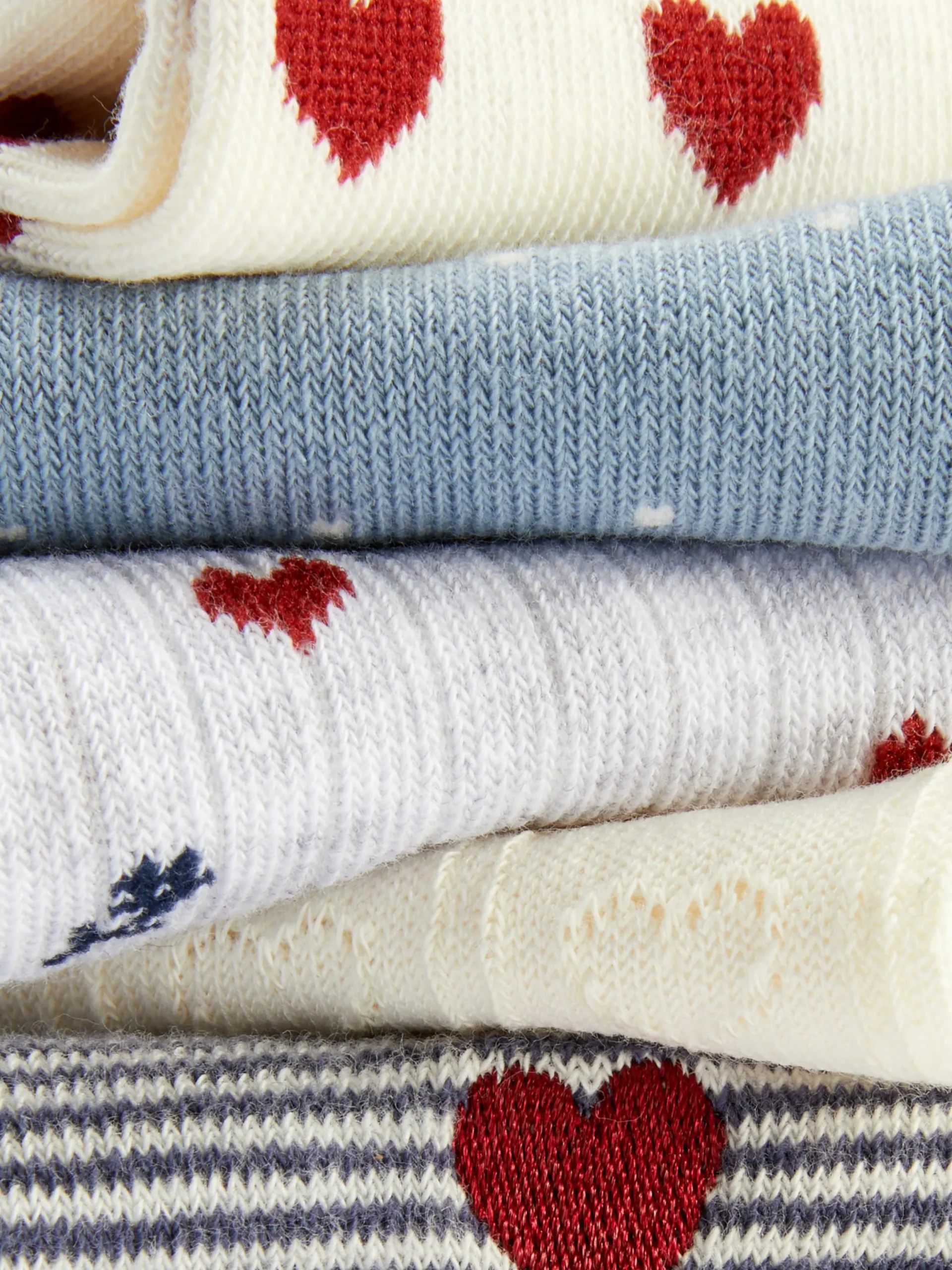 Chaussettes|Primark Lot De 5 paires De Chaussettes à Motif Cœur Bleu marine