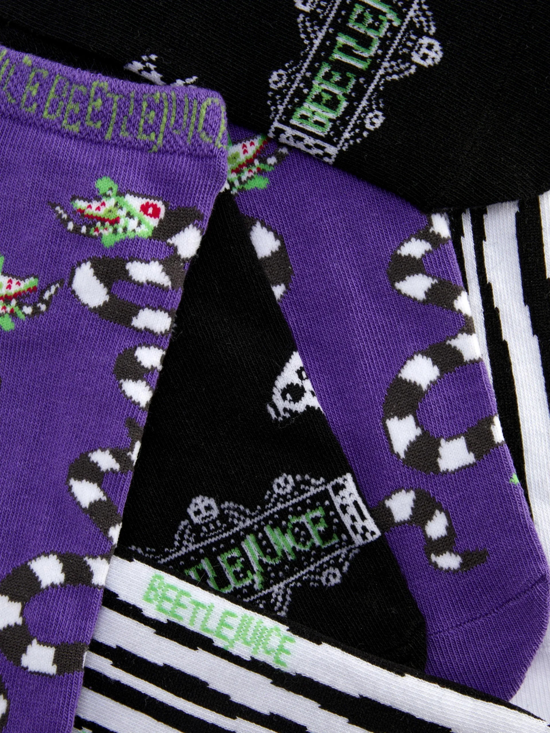Beetlejuice|Tout Halloween|Primark Lot De 3 paires De Chaussettes Basses Beetlejuice Violet