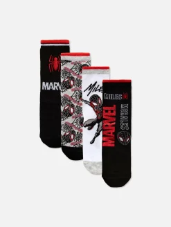 Chaussettes|Primark Lot De 4 paires De Socquettes Marvel Spider-Man Miles Morales Multicolore