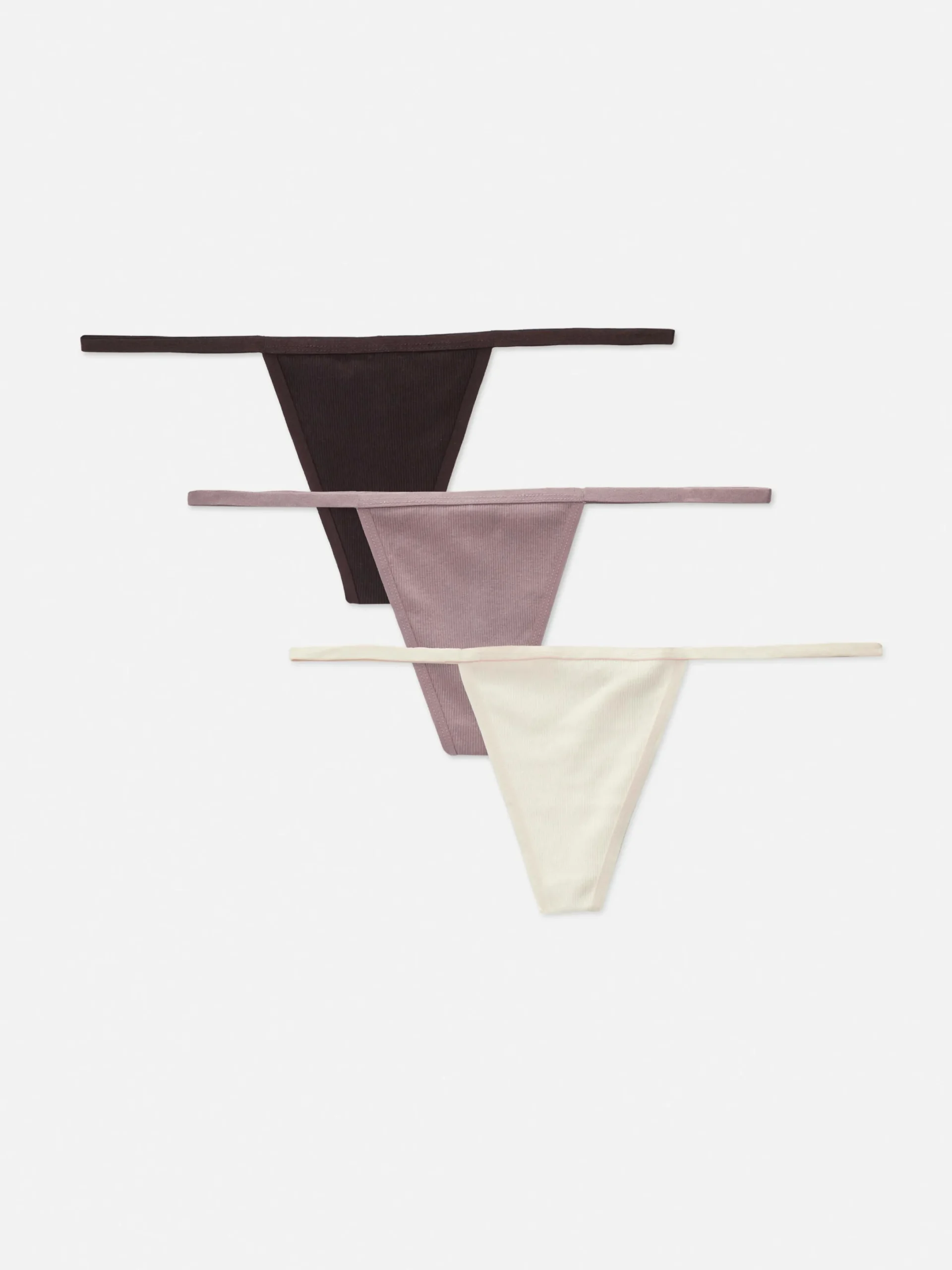 Culotte|Primark Lot De 3 strings En Coton Moka