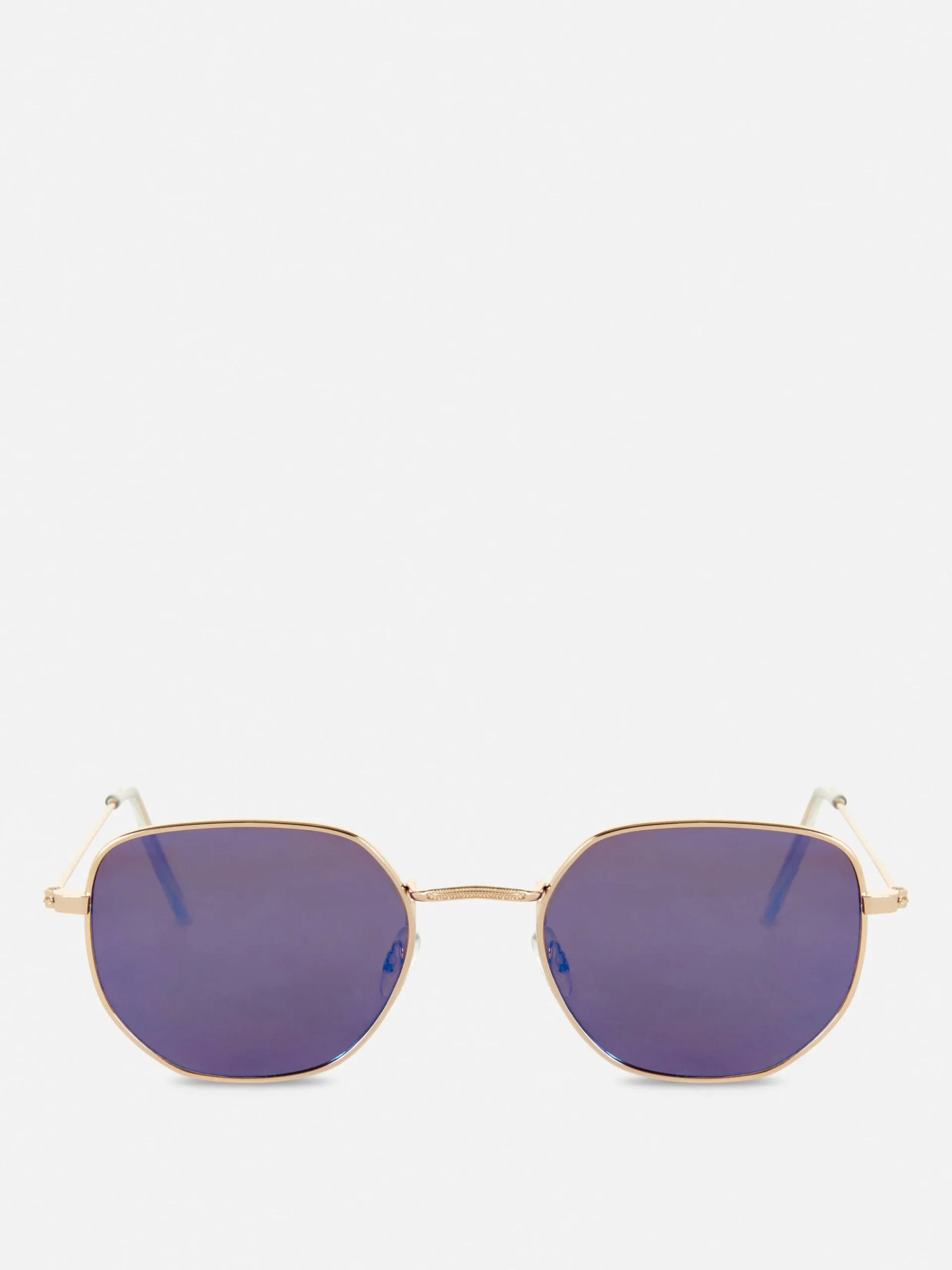 Lunettes De Soleil|Primark Lunettes De Soleil à Monture Hexagonale En Métal Bleu