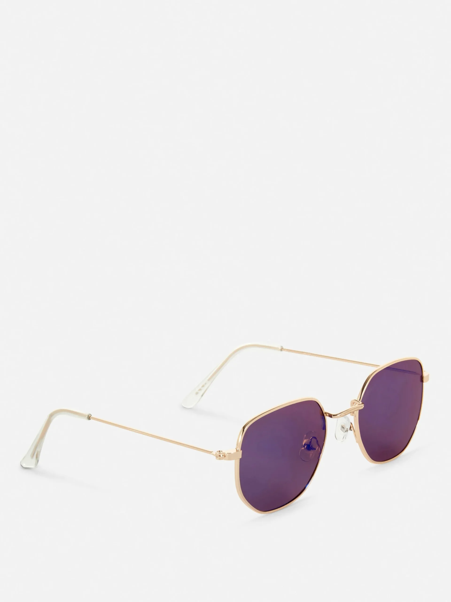 Lunettes De Soleil|Primark Lunettes De Soleil à Monture Hexagonale En Métal Bleu