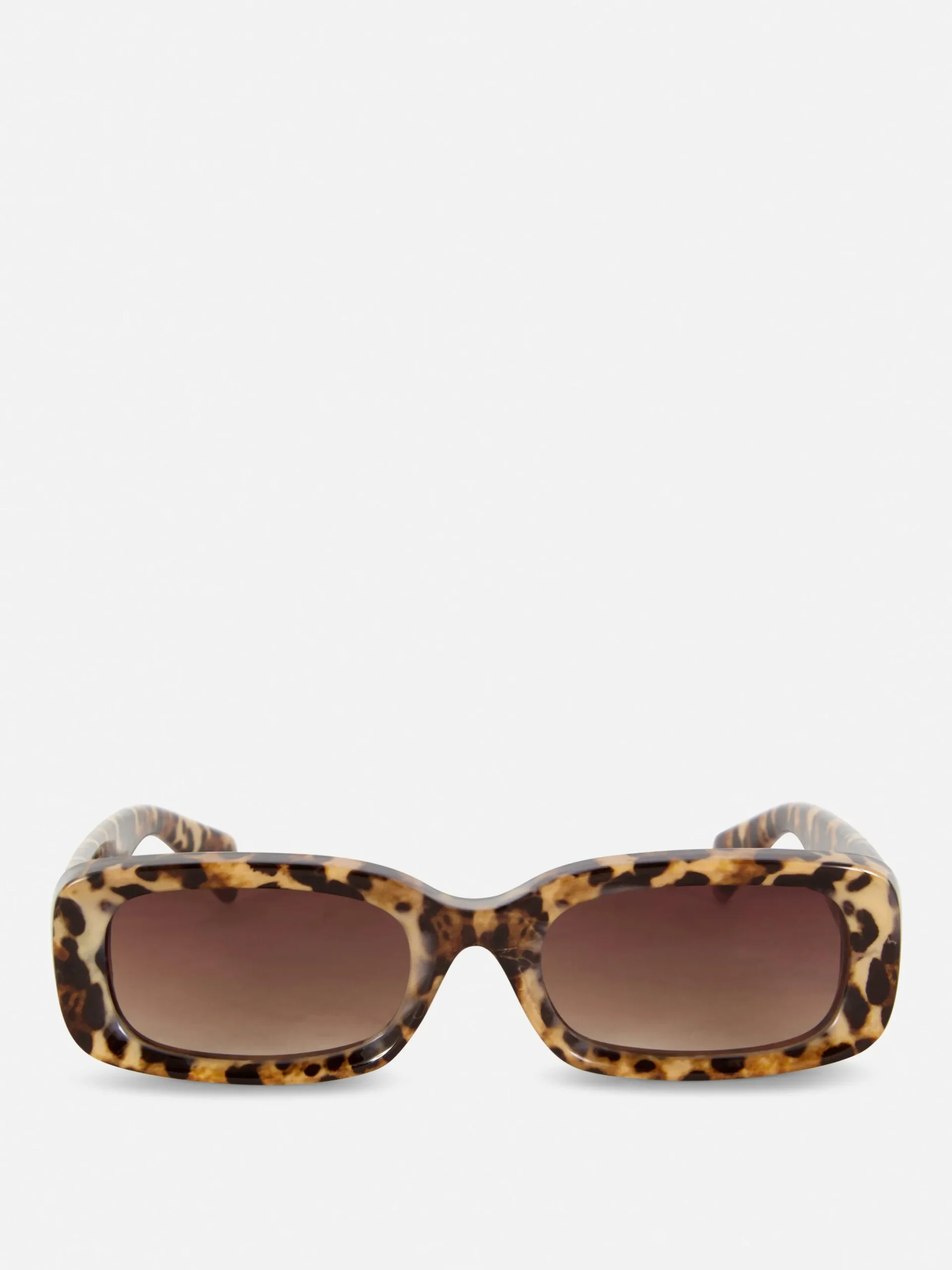 Lunettes De Soleil|Primark Lunettes De Soleil à Monture Rectangulaire Effet Léopard Marron foncé