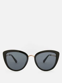 Lunettes De Soleil|Primark Lunettes De Soleil œil De Chat à Finition Métallisée Noir
