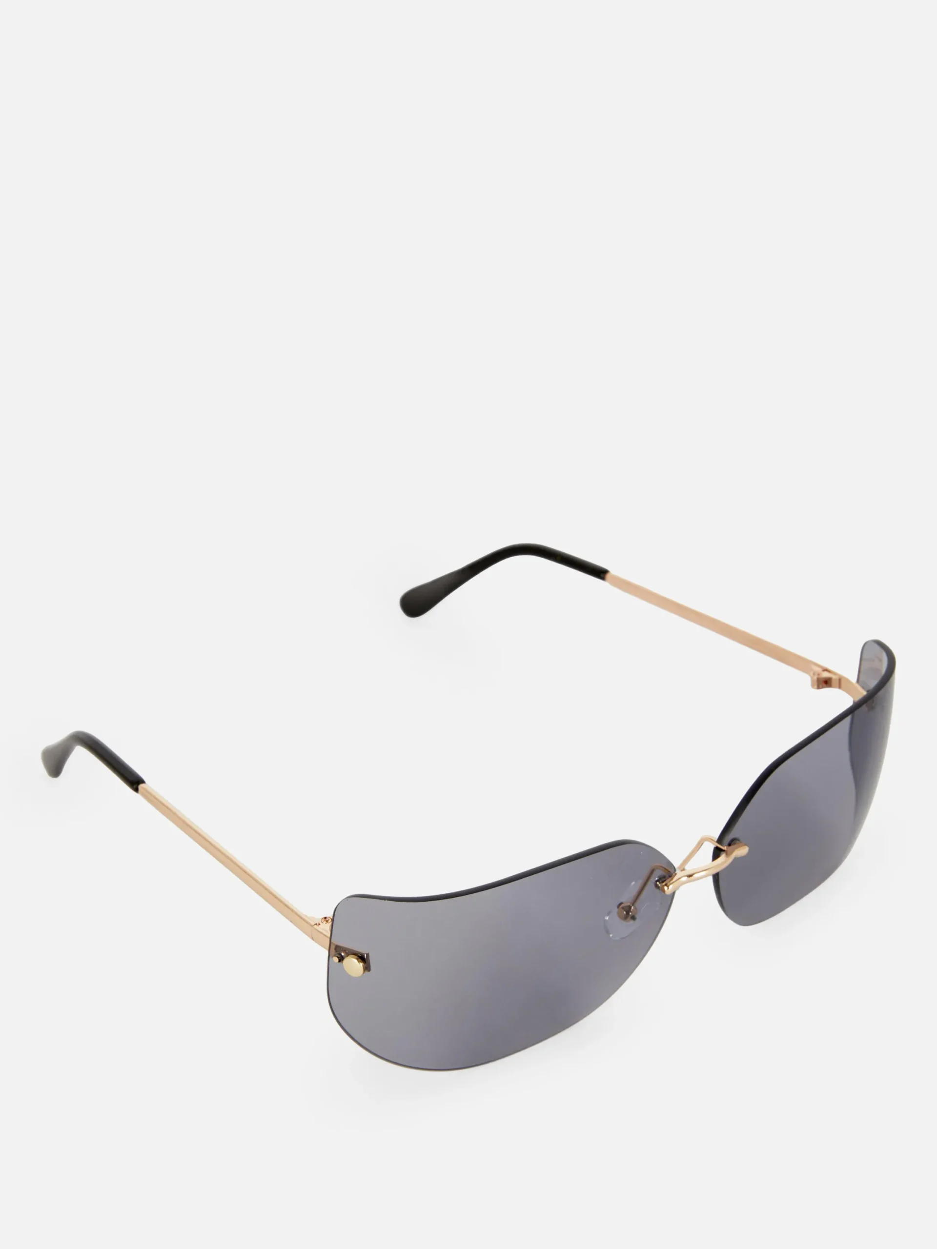 Lunettes De Soleil|Primark Lunettes De Soleil Incurvées Sans Monture Rita Ora Noir