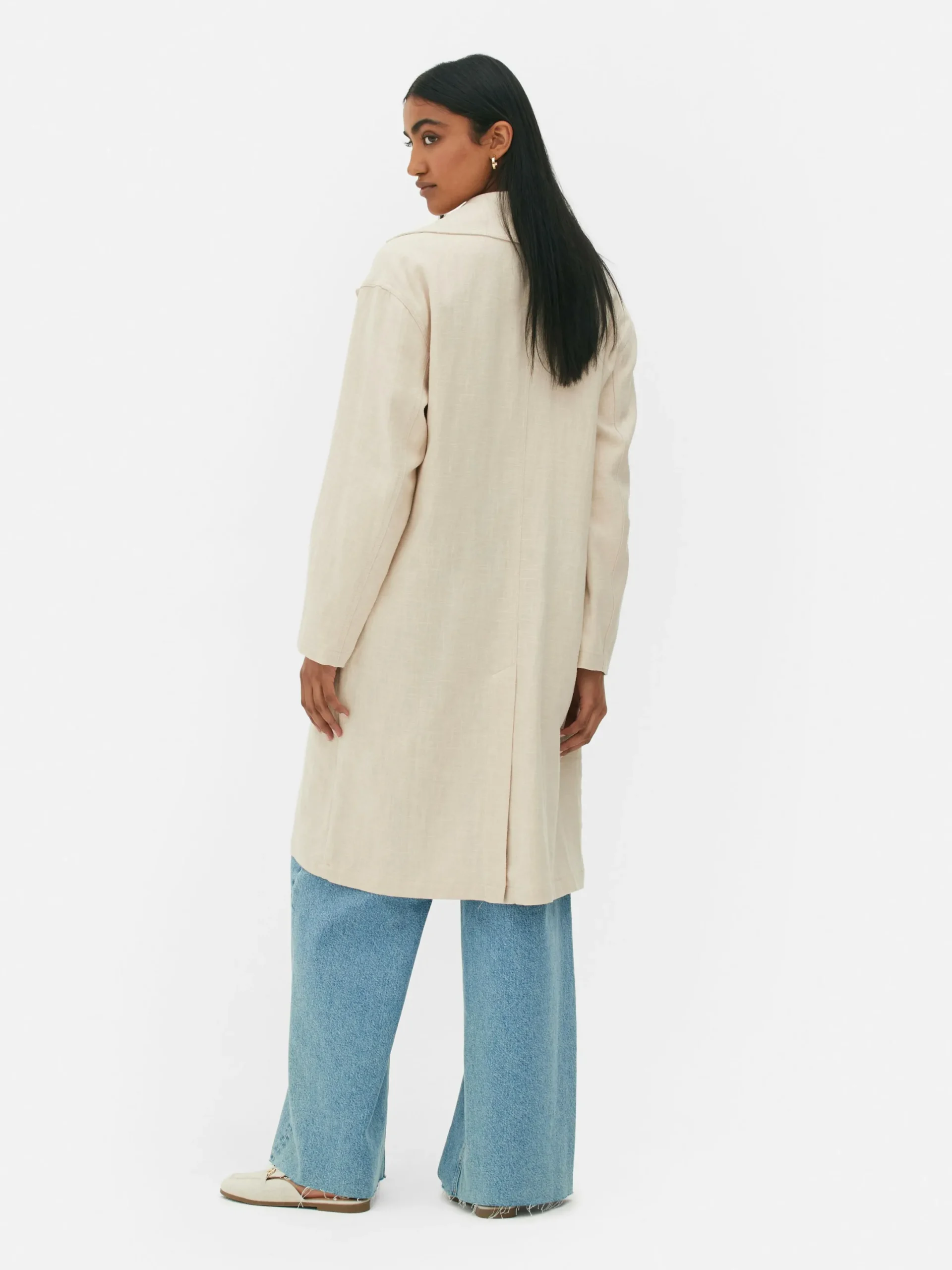 Manteaux Et Vestes|Primark Manteau à Boutonnage Simple Naturel
