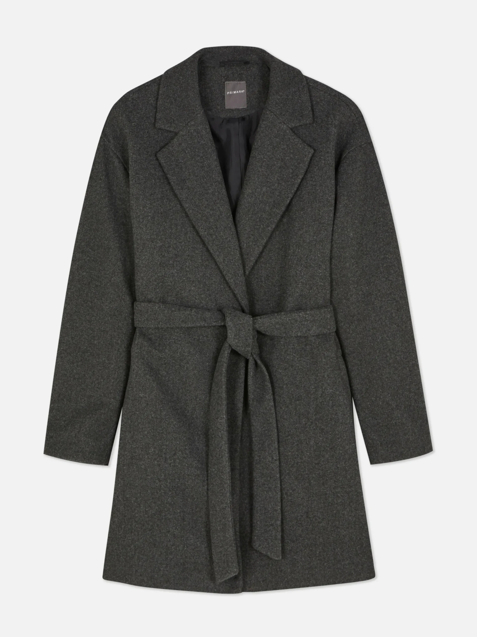 Manteaux Et Vestes|Primark Manteau Cache-cœur à Ceinture Anthracite