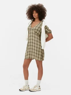 Robes|Primark Mini Robe à Carreaux Et Col En V Multicolore