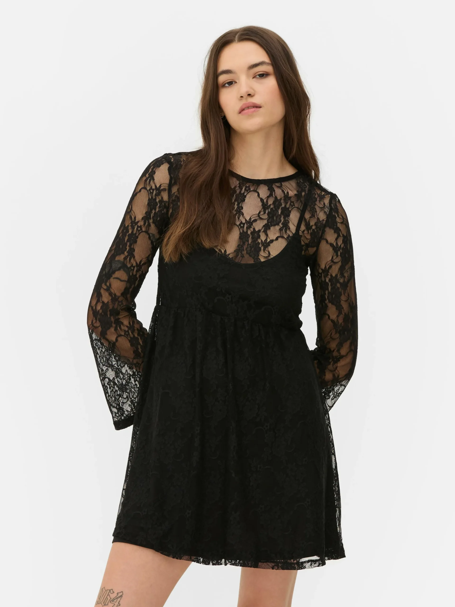 Tout Halloween|Robes|Primark Mini Robe En Dentelle Beetlejuice X Colleen Atwood Noir