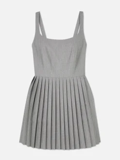 Robes|Primark Mini Robe Patineuse Plissée Rita Ora Gris