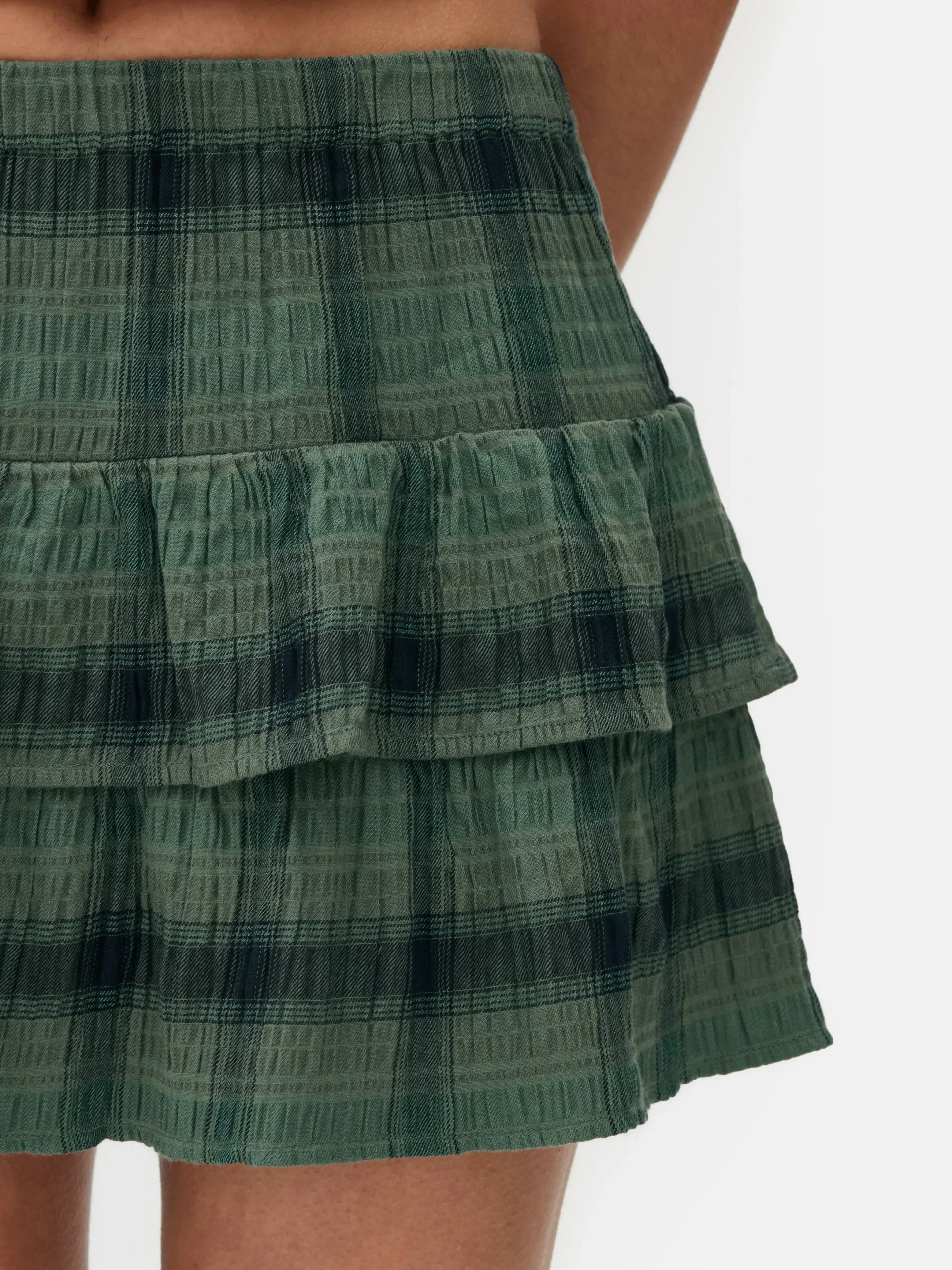 Jupes|Primark Mini-jupe à Carreaux Et à Superpositions Vert