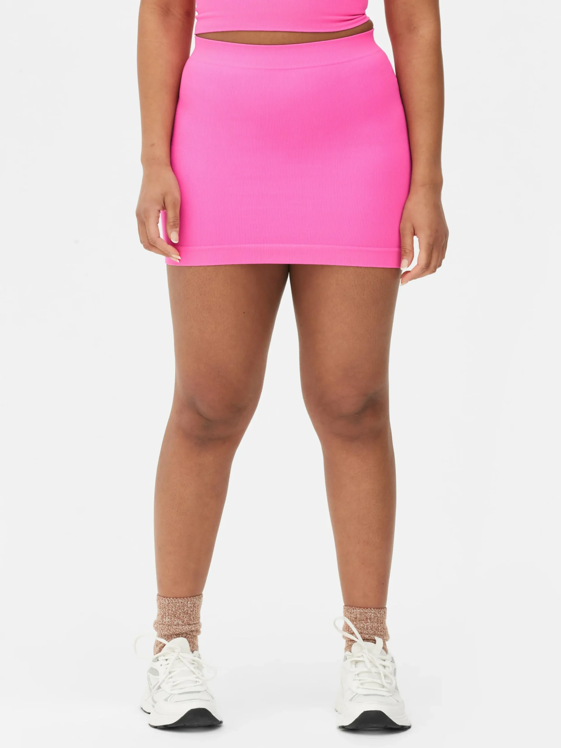 Jupes|Primark Mini-jupe Côtelée Sans Coutures Rose vif