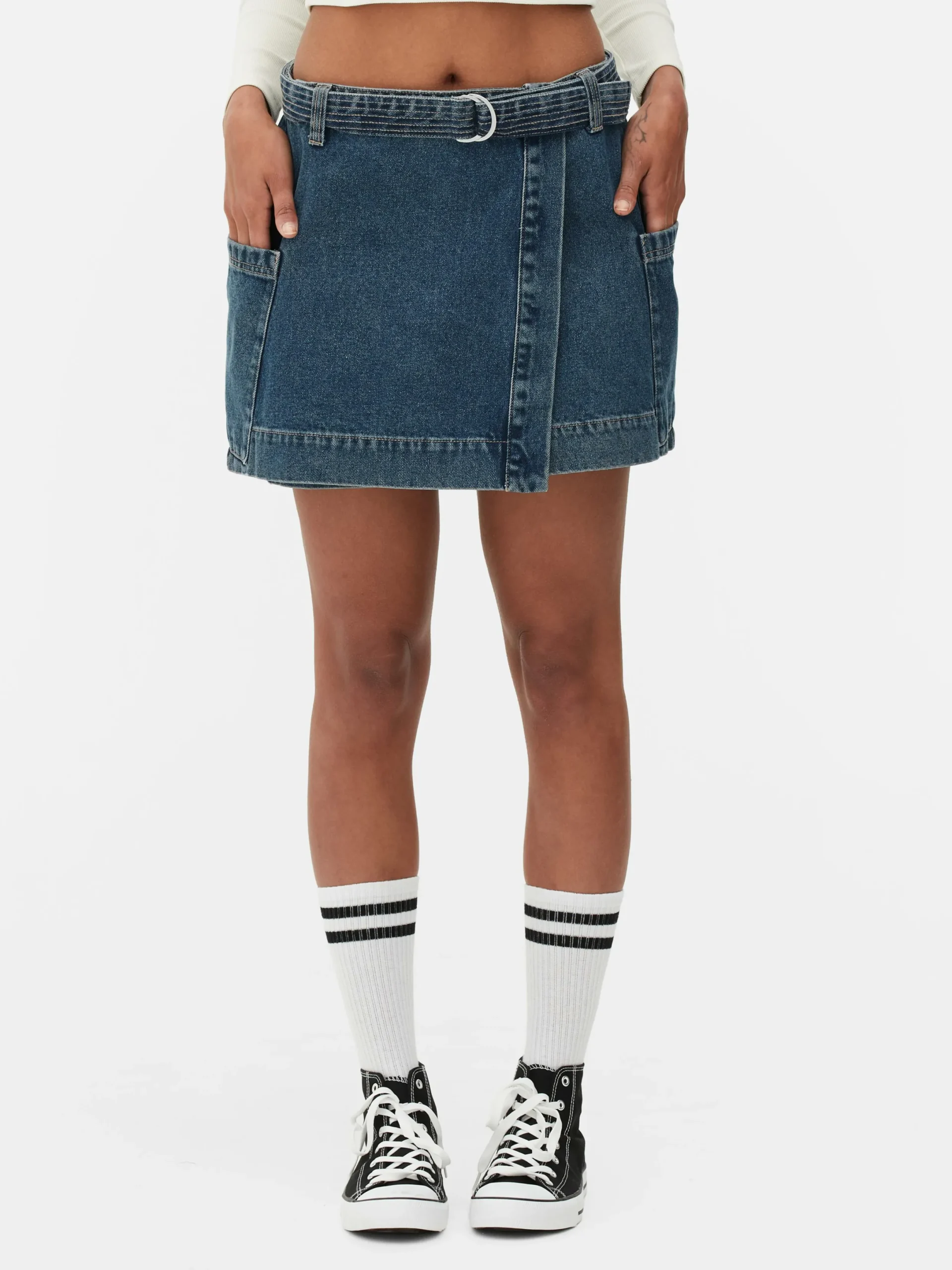 Jupes|Denim|Primark Mini-jupe Drapée En Denim Bleu moyen