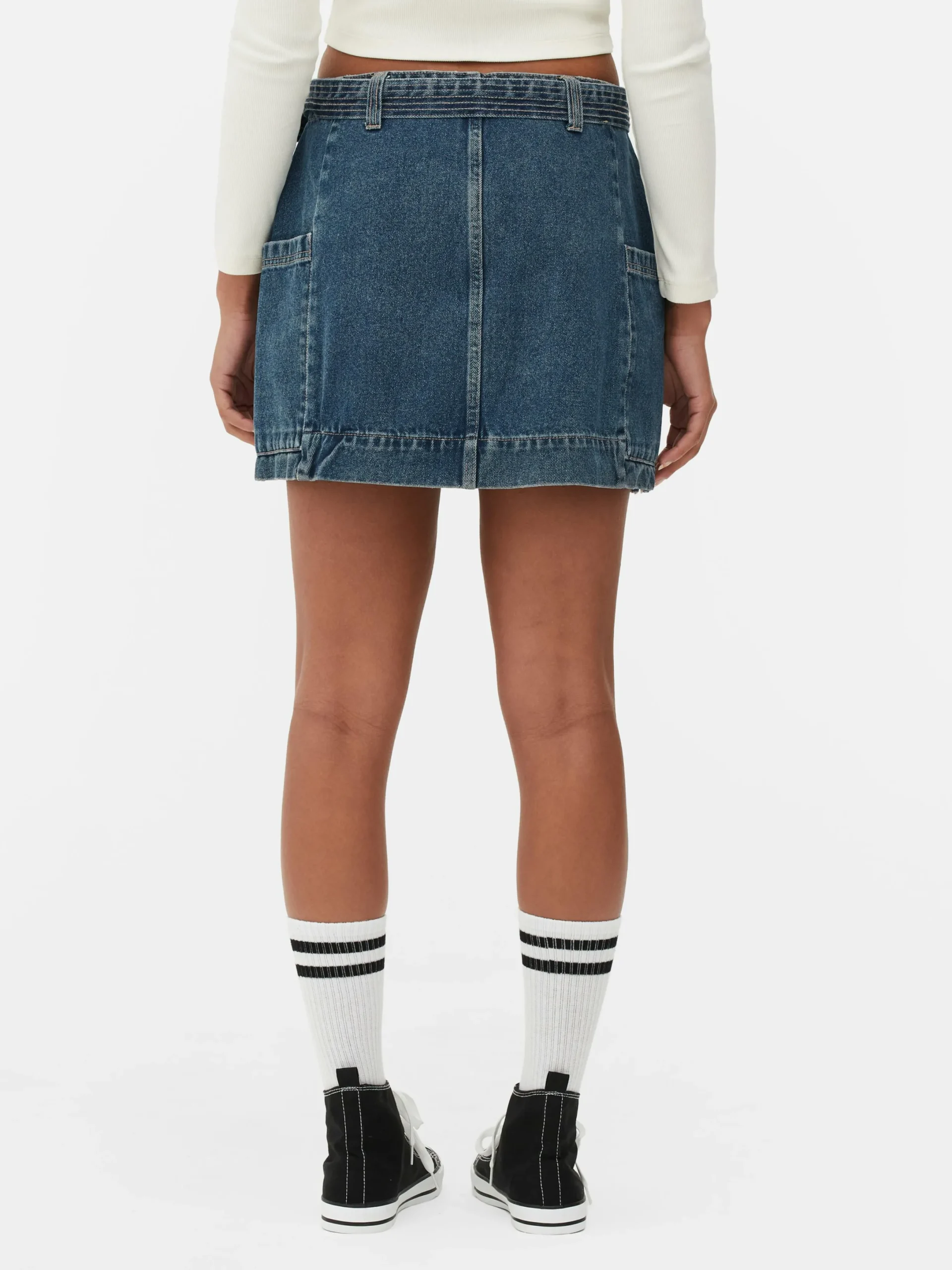 Jupes|Denim|Primark Mini-jupe Drapée En Denim Bleu moyen