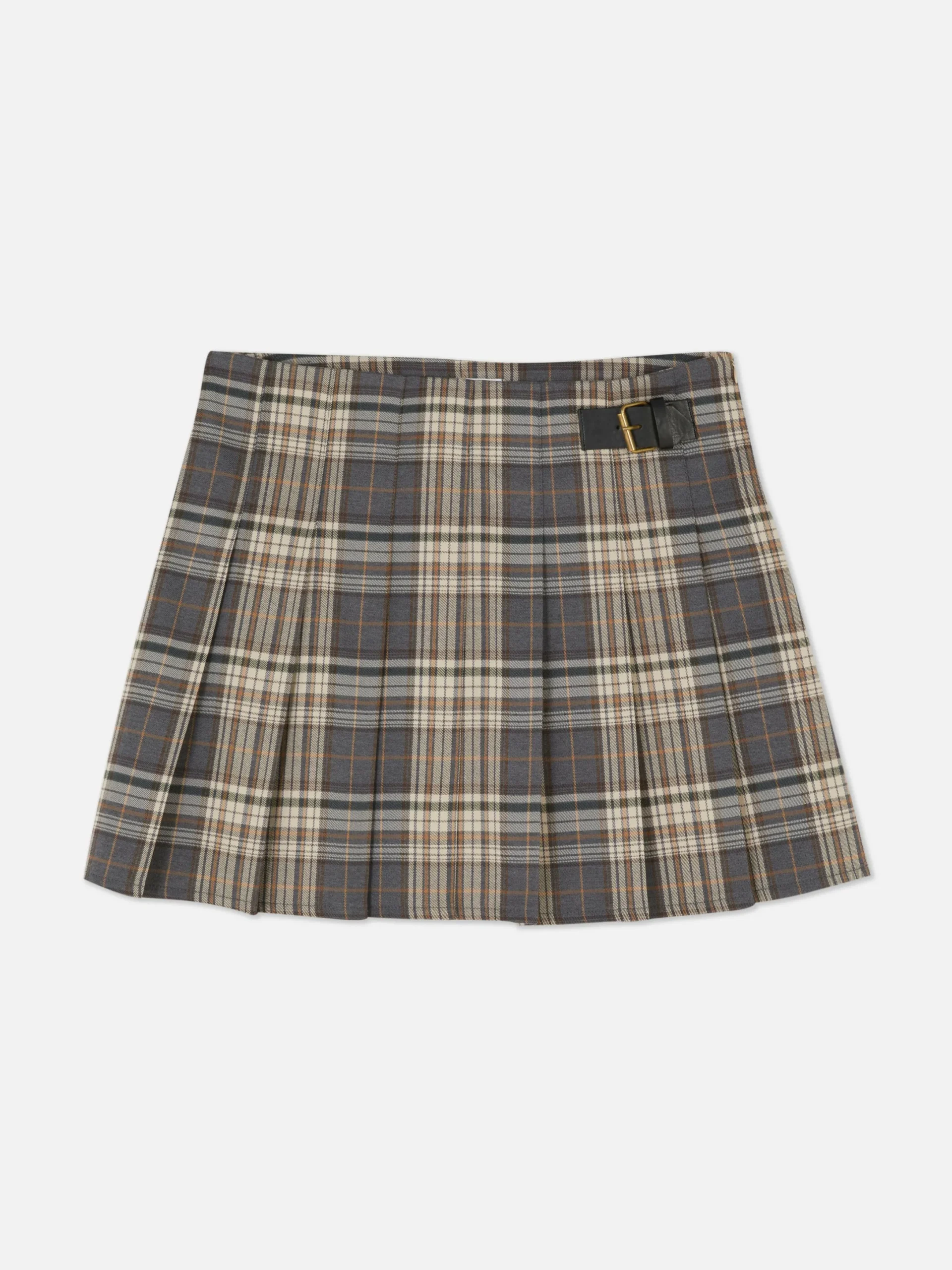 Jupes|Primark Mini-jupe Plissée à Ceinture Gris