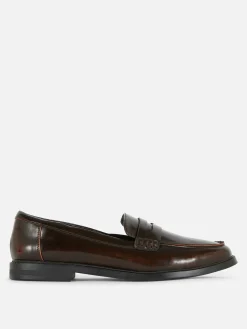 Ballerines|Primark Mocassins En Simili Cuir Marron