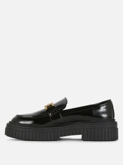 Ballerines|Primark Mocassins épais Avec Chaîne Noir