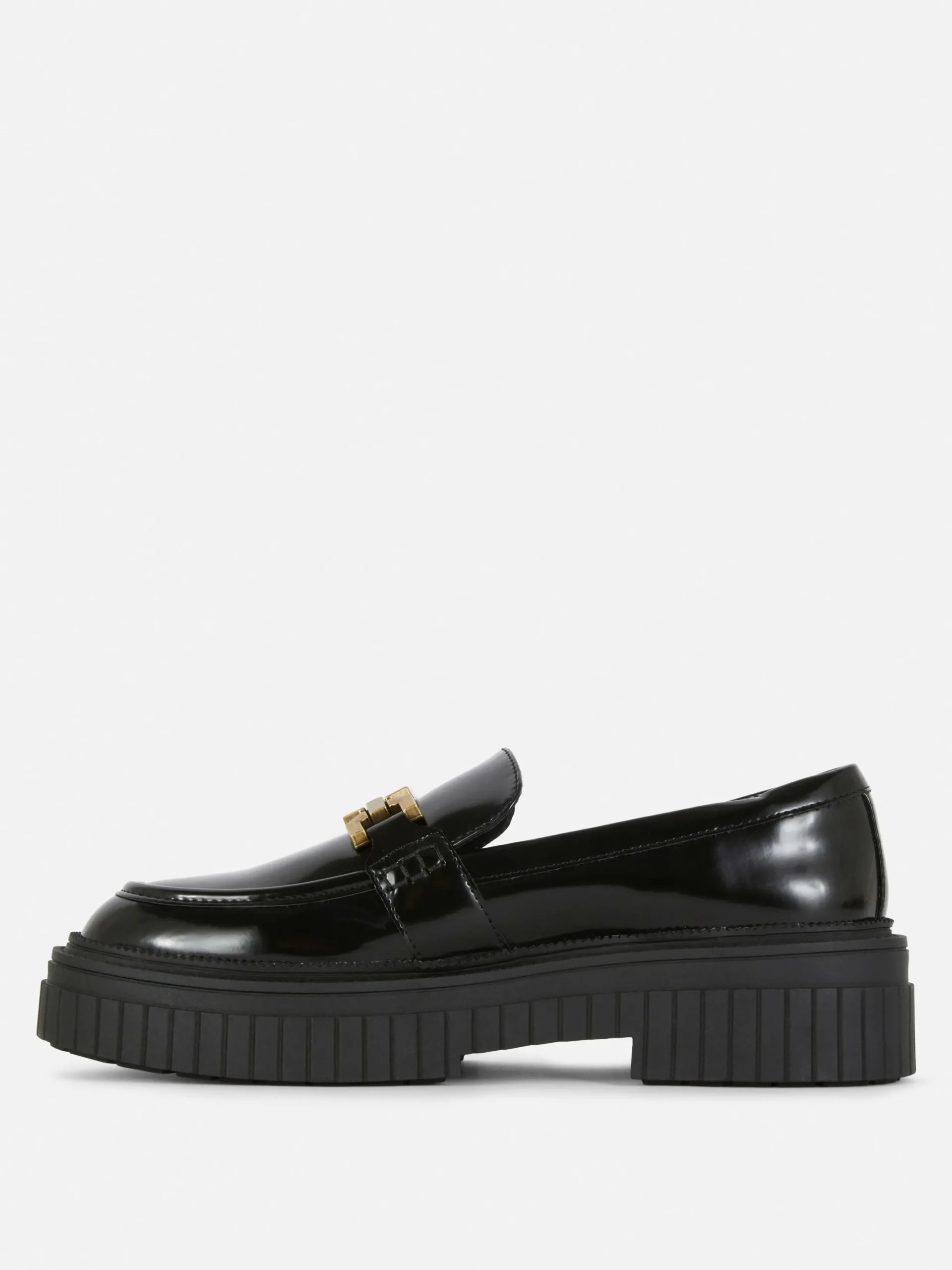 Ballerines|Primark Mocassins épais Avec Chaîne Noir
