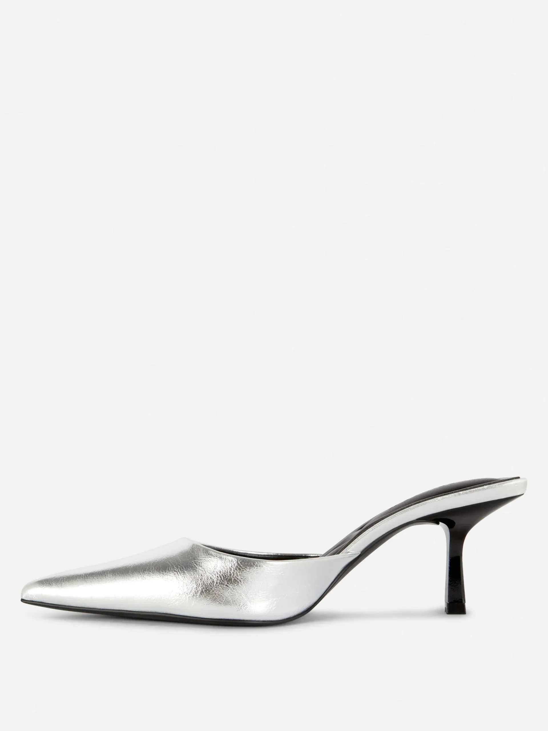 Vêtements Gothiques|Chaussures À Talons|Primark Mules à Talon Et Bout Pointu Argent