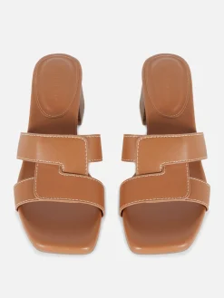 Chaussures À Talons|Primark Mules à Talons Avec Bride à Maillon Fauve