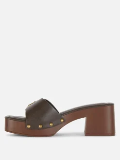 Chaussures À Talons|Primark Mules Sabots à Talons épais Rita Ora Chocolat