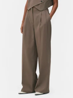 Pantalons Et Leggings|Primark Pantalon Ajusté Plissé Sur Le Devant Moka
