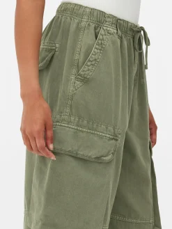 Denim|Jean|Primark Pantalon Cargo à Nouer à La Taille Kaki