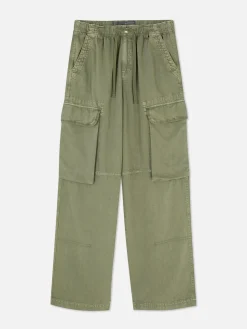 Denim|Jean|Primark Pantalon Cargo à Nouer à La Taille Kaki