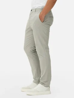 Pantalon|Primark Pantalon Chino Stretch Coupe Slim Gris clair
