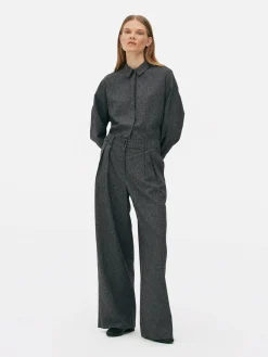 Pantalons Et Leggings|Primark Pantalon Large Moucheté à Coordonner The Edit Gris