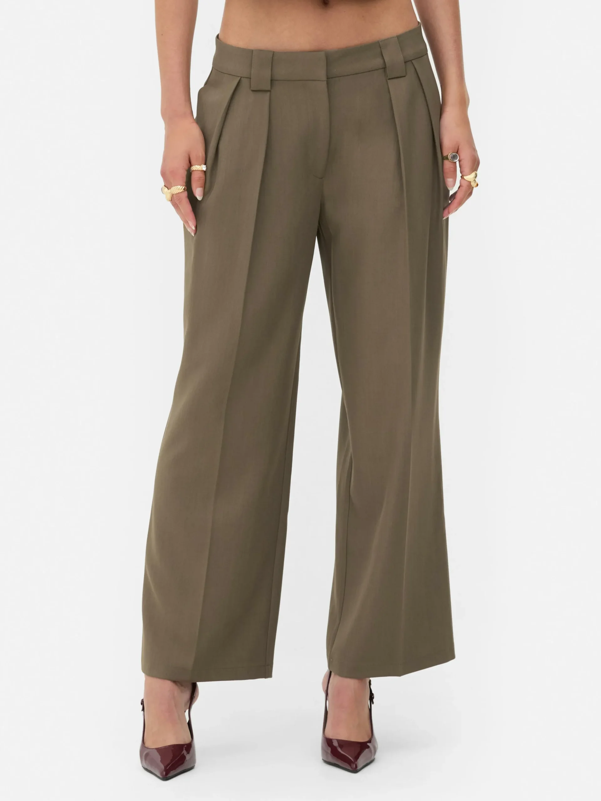 Pantalons Et Leggings|Primark Pantalon Large Plissé Rita Ora Marron