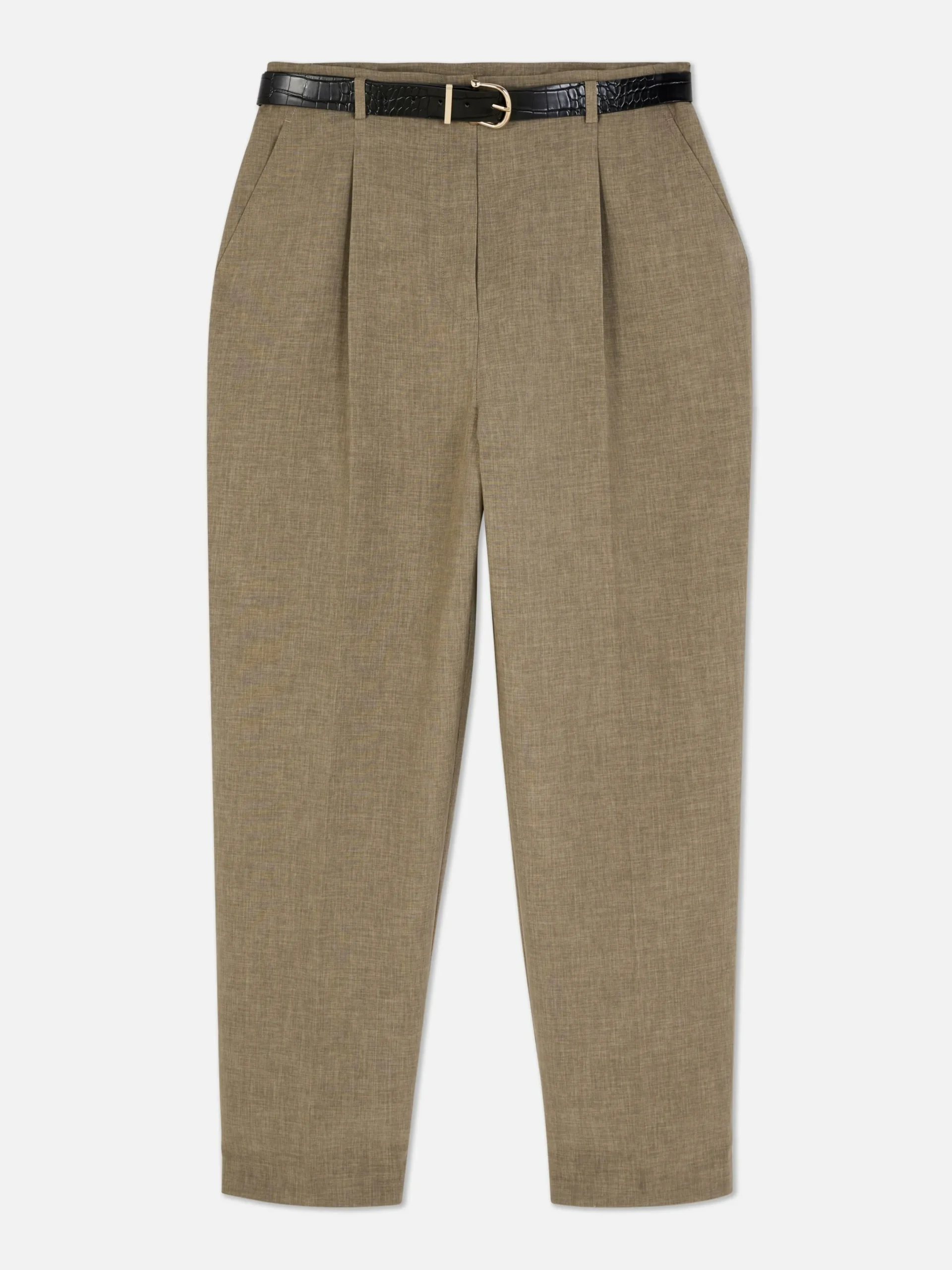 Pantalons Et Leggings|Primark Pantalon Plissé à Ceinture Kaki
